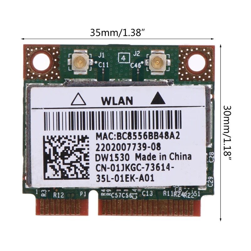 Card DW1530 kartu nirkabel 2 Band, kartu nirkabel untuk Dell 2.4 Dropship Mini PCIe 3010/5G