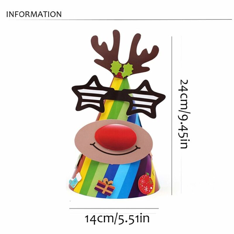 Kriss Kringle ręcznie robiony kapelusz dla św. Mikołaja papier edukacyjny łoś dzieci Xmas artystyczny kapelusze Santa Claus bałwan DIY Boże Narodzenie kapelusz zabawka świąteczny prezent