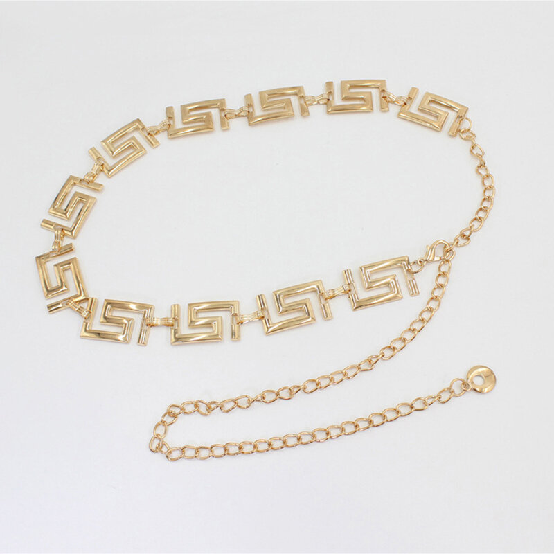 Metalowa geometryczna talia łańcuszek regulowany pasek łańcuszek biżuteria dla kobiet koszula sukienka moda dekoracyjna przedmiot