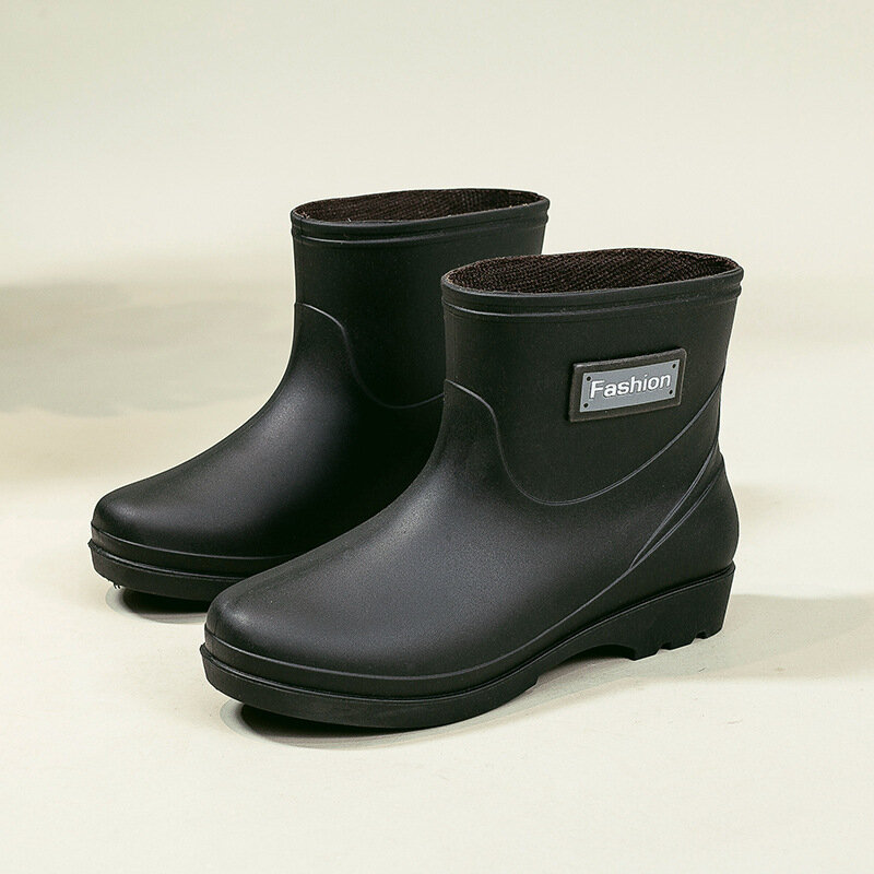 Botas de tornozelo feminino, tubo curto, antiderrapante, espessado, impermeável, confortável, resistente ao desgaste, botas de chuva, verão, primavera, 2022