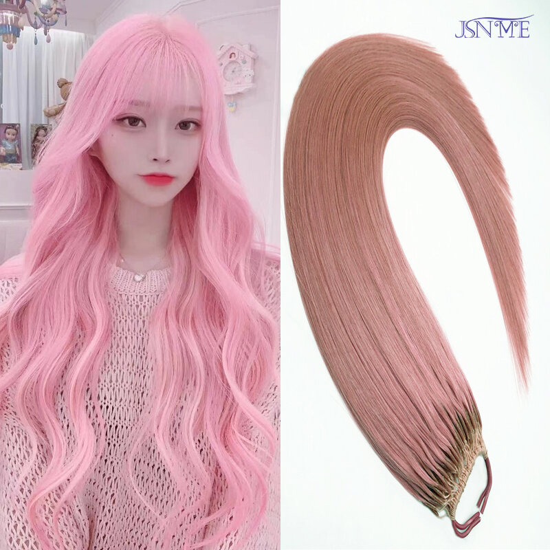 Farbe Doppels tift leicht zu ziehen Haar verlängerungen Farbe blau lila rosa grau Farbe 20 "Zoll menschliches Haar Farbe Mikro ring
