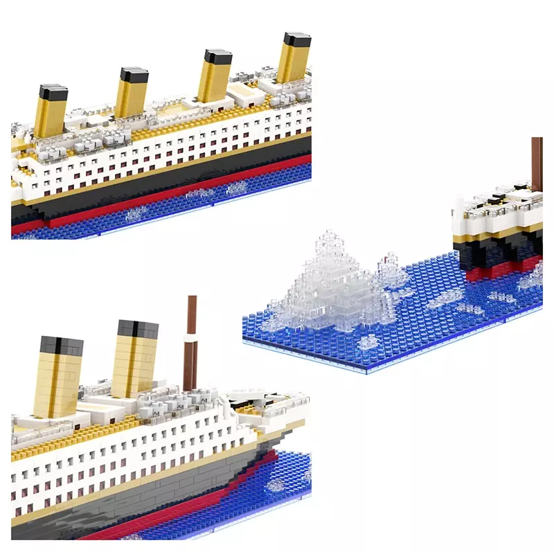 Titanic Creative Luxury Iceberg Cruise Ship Boat Wreck Set City modello fai da te Building Blocks mattoni giocattoli per bambini regalo per adulti