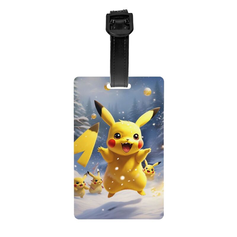 Etiqueta de equipaje personalizada Pokemon Pikachu, bolsa de viaje, Maleta, cubierta de privacidad, etiqueta de identificación