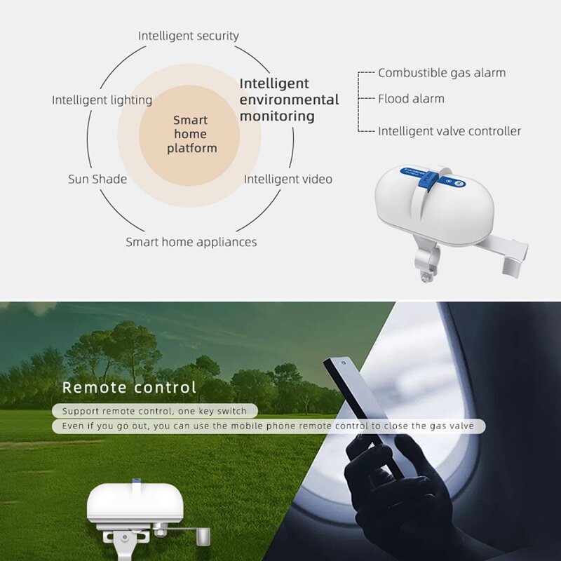 Tuya Wifi inteligentne zawory wodne, zawory sterujące manipulatorem, podnośnik do telefonu komórkowego, pilot EU Plug
