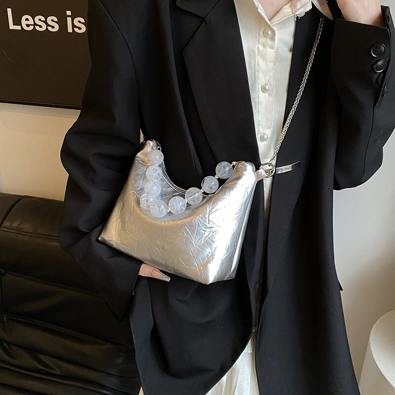 Маленькие сумки через плечо из искусственной кожи для женщин 2024 корейская мода женская сумка на плечо дизайнерская роскошная сумка на цепочке и кошельки