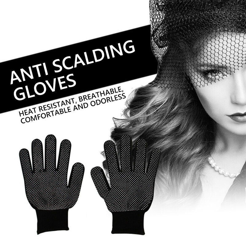 1 paar Haarglätter Dauerwelle Curling Friseur Wärme Beständig Finger Handschuh Haar Styling Werkzeuge Hitzebeständigen Schutz Handschuhe