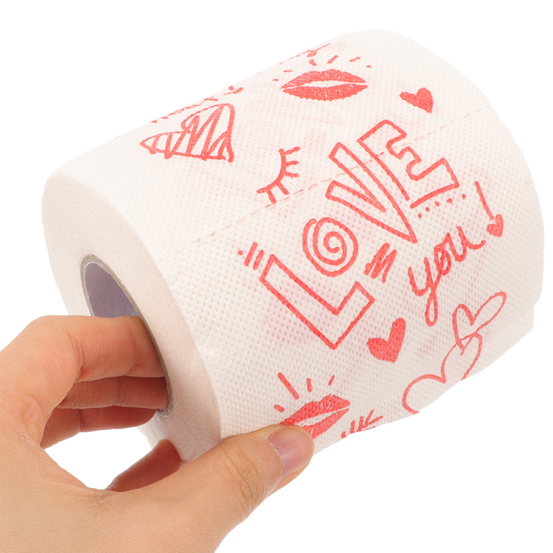 Love Valentine Printed Roll Paper Valentine Printing Napkin Bathroom Roll Tissue Toilet Tissue