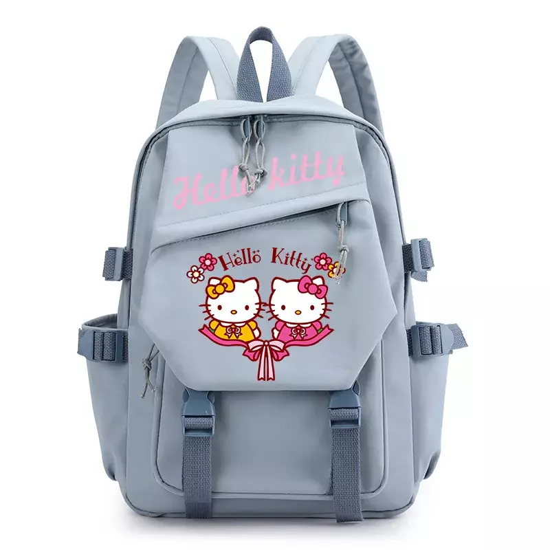 Sanrio Новинка студенческий школьный портфель Hellokitty теплопередача патч Печатный симпатичный мультяшный компьютер холст рюкзак для женщин