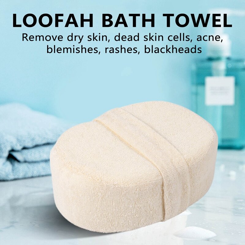 Esponja de Luffa Natural para baño, exfoliante de ducha para todo el cuerpo, cepillo de masaje saludable
