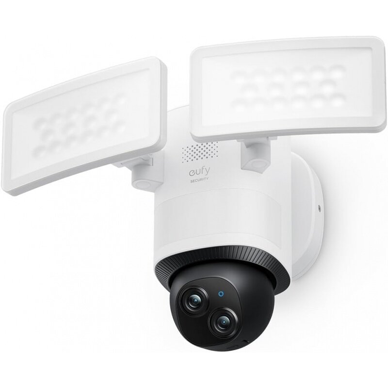 Eufy กล้องรักษาความปลอดภัย Floodlight E340แบบมีสาย, 360 ° แพนและเอียง, การบันทึก24/7, Wi-band Wi-Fi แบบดูอัลแบนด์, ลูเมน2,000, เปิดใช้งานการเคลื่อนไหว,