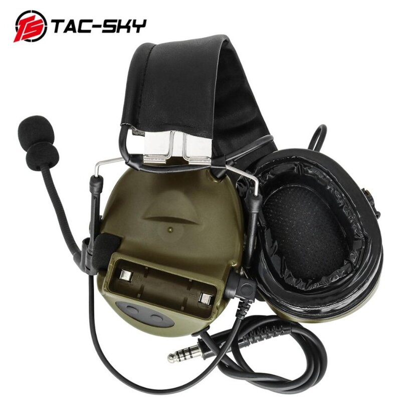 TS Tac-Sky Headset taktis comtac II ที่ครอบหูอิเล็กทรอนิกส์ป้องกันการได้ยินเสียงตัดเสียงรบกวนชุดหูฟังสำหรับปิ๊กอัพ + U94 PTT