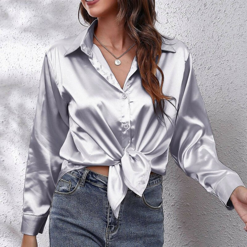 Blusa De manga larga holgada para Mujer, camisa elegante Vintage, moda De verano, 2024