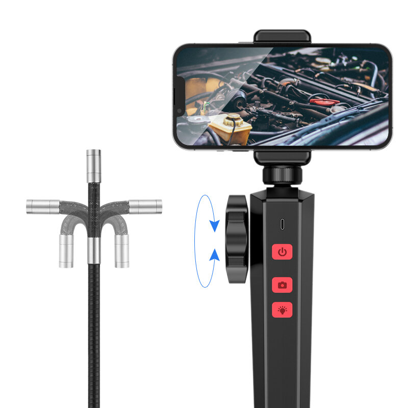 1080P Auto Repair Borescope Endoscope Camera for Car 6MM/8.5MM 180 Degree Steering Inspection Camera With 8 LED Carring Bag IP67