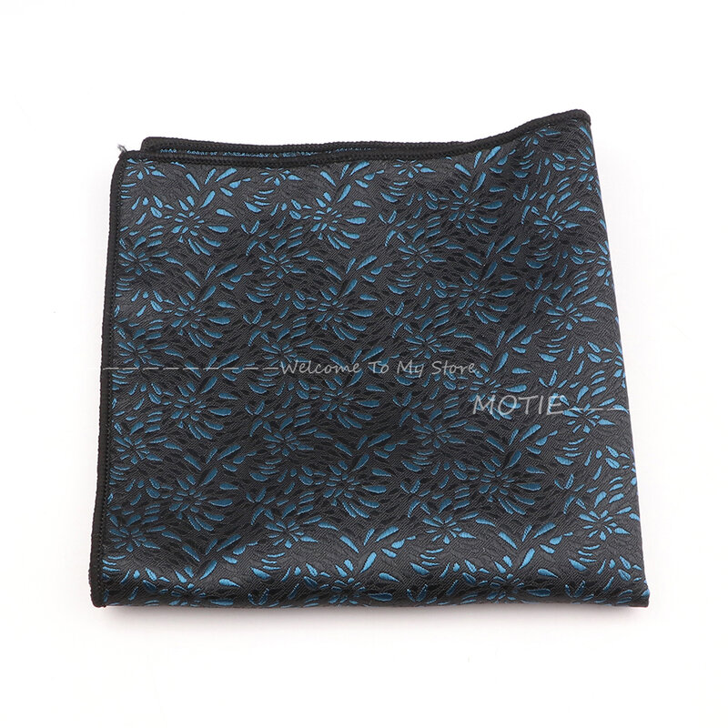 Nuovo fazzoletto Casual in poliestere Paisley fazzoletto quadrato tascabile floreale blu per abbigliamento quotidiano da uomo accessori per feste aziendali regalo