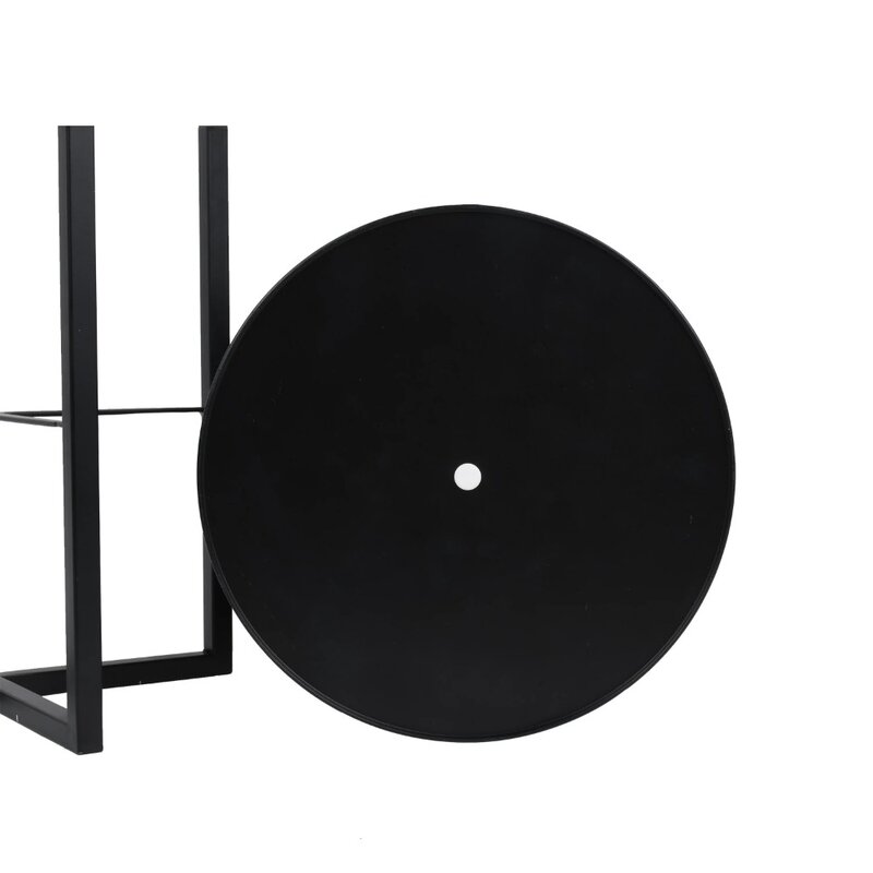 11 inch Black Round Metal Planter with Stand, 3lb Weight