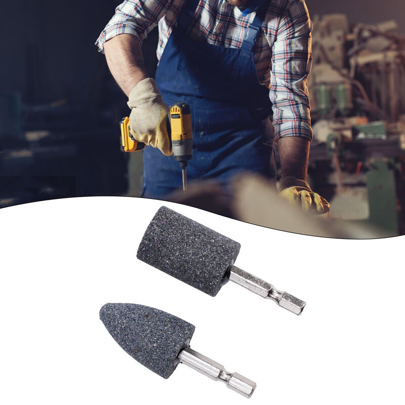 2 PCS Hex Shank Grinding Wheel Sharpening Head Portable Grinding Drill Tool For Metal Machinery Wood Bearings Abrasive Tools