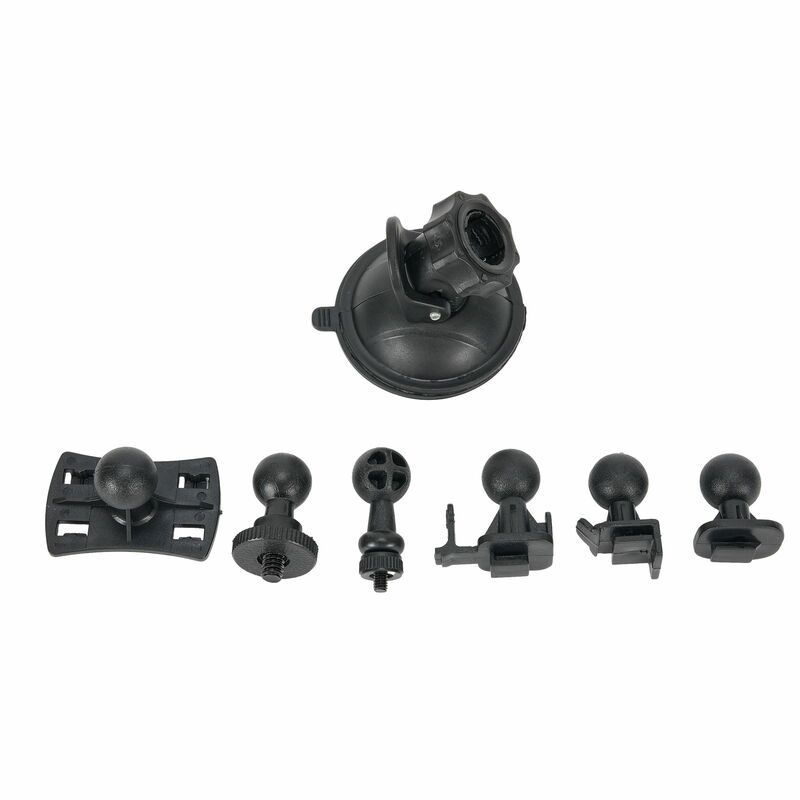 Car Driving Recorder Bracket 1 * Cam Mount Holder 6 * Adapters Black Color Plastic Material Practical Universal