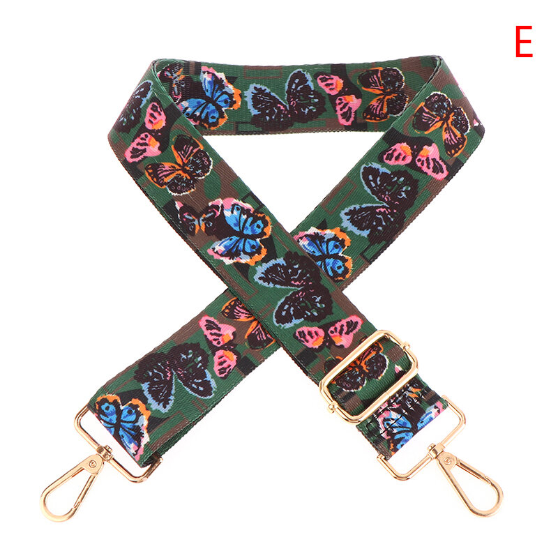 Tali tas lebar dapat diatur tas kurir bahu tali bordir warna aksesori tas pengganti DIY