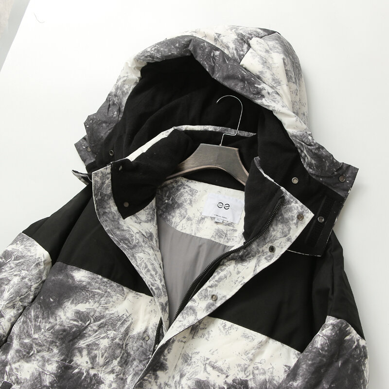 Men's Hooded White Duck Down Jacket Autumn Winter Windproof Waterproof High-end Hooded Warm Loose Zippered Coats Male Clothing