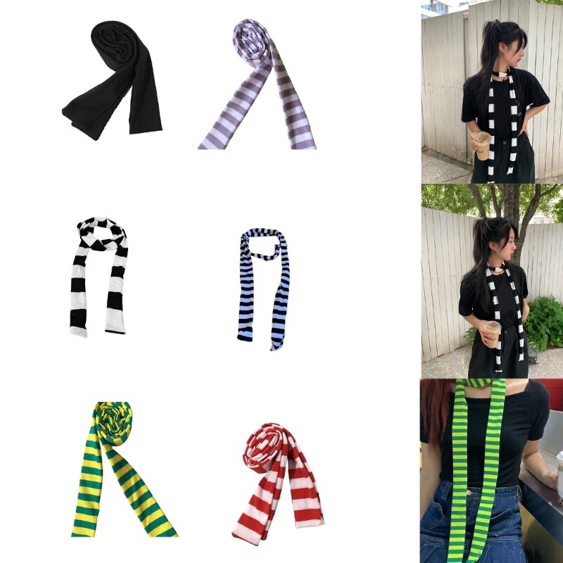 Streifenmuster-Schal für Damen, Sommer, dünne Schals, weiblich, Camping, Einkaufen, Schal, Teenager, dekorative Schals