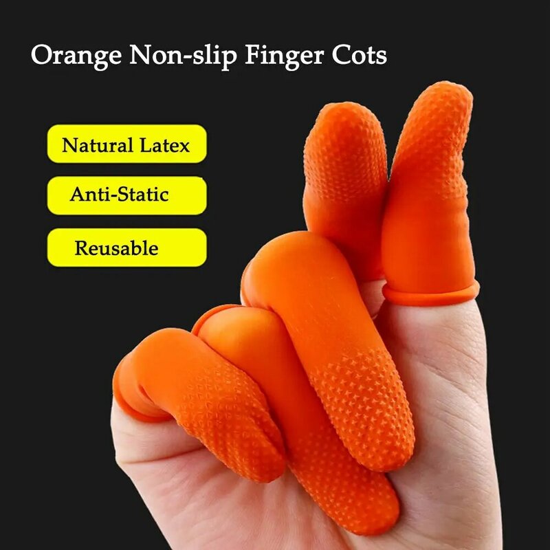 100 szt. Osłona palca naturalne rękawice gumowe wielokrotnego użytku antypoślizgowe lateksowe rękawiczki gumowe rękawice ochronne narzędzie do zdobienia paznokci
