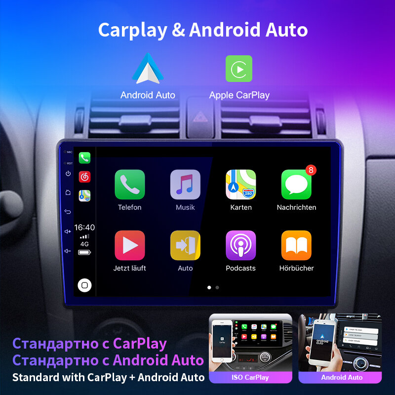 EKIY T7 2Din Android 7 9 10 calowy samochód multimedialny odtwarzacz wideo uniwersalne Radio Radio GPS dla volkswagena Nissan Hyundai Kia Toyota