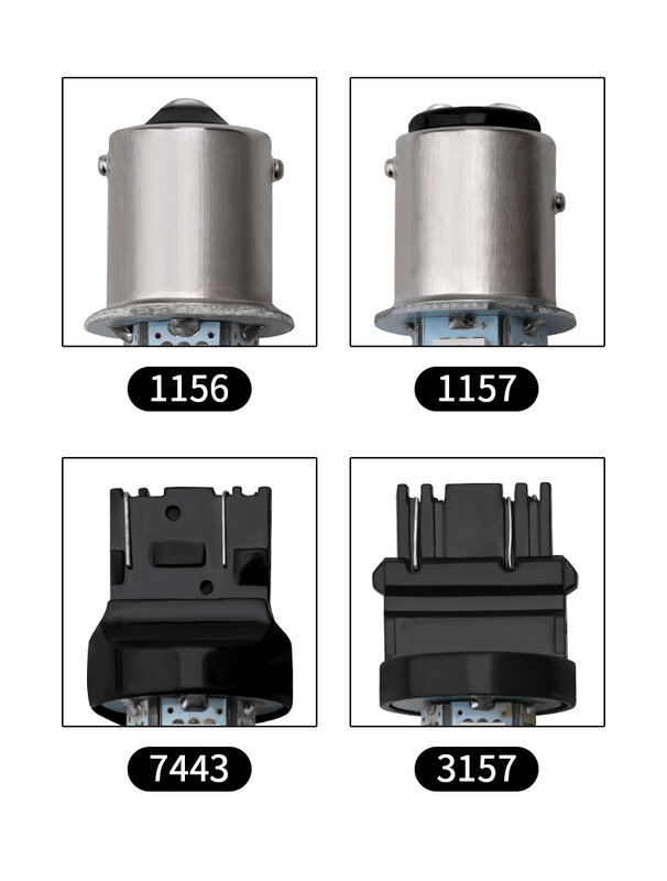 Lâmpada de freio reversa LED, Lâmpada vermelha branca, Lâmpada de sinalização, 1156, BA15S, P21W, 1157, BAY15D, P21, 5W, 7443, W21, 5W, T20, 3157, p27, 7W, T25, 1 PC