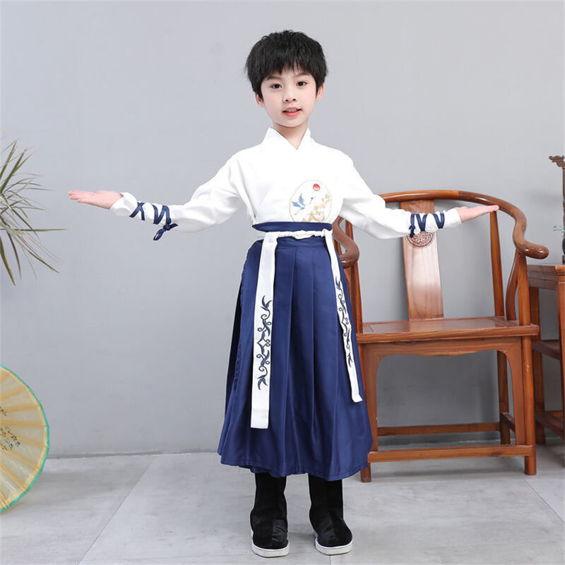 Jongens Hanfu Podium Outfit Chinese Jurk Jongens Meisjes Tang Pak Kinderen Oude Chinese Traditionele Kostuum Voor Kinderen