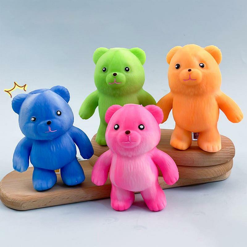 Portable Fidgets Bear Toy para crianças, desenhos animados, impermeável, Squeeze Toy, ornamento, boneca animal bonito, presente engraçado