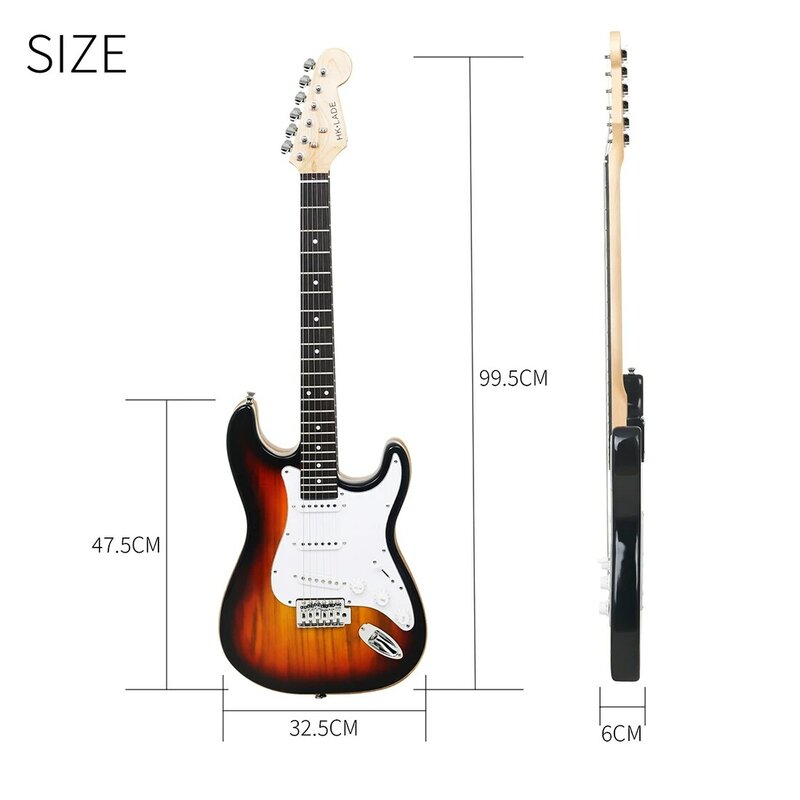 6 String 39 Inch Sunset Electric Guitar 22Frets Campus Student Rock Band Trendy Play Electric Guitar Pairing Beginner Set