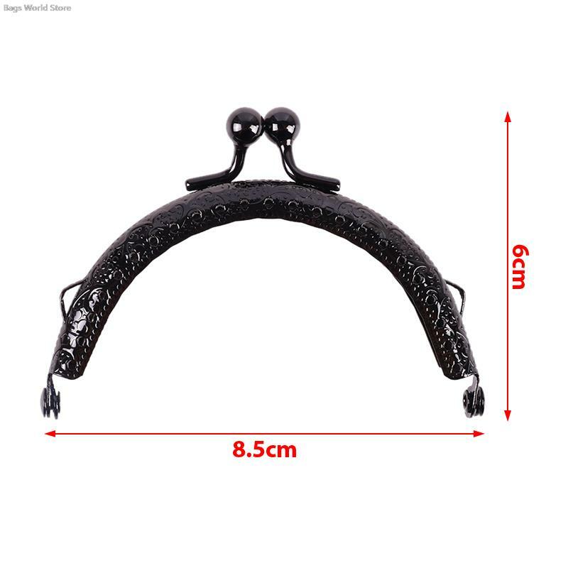 1pc 8.5cm Coin Metal Purse Frame Making Kiss Clasp Lock for Clutch Bag Handle Handbag Accessories Red Bronze Tone Bags Hardware