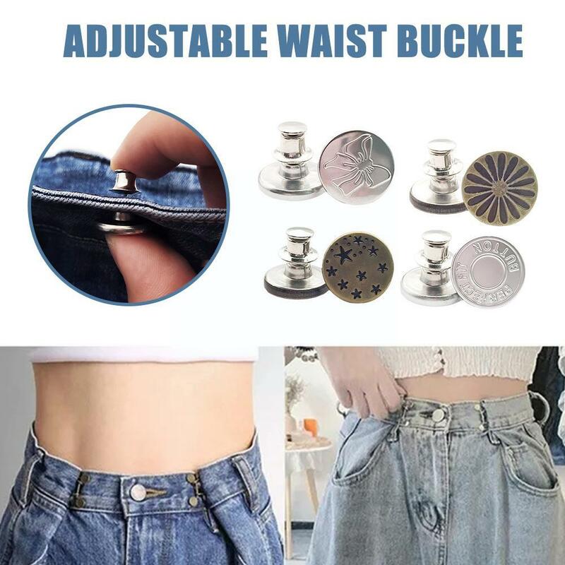 1Pc Jeans Waist Buttons Nail No Sewing Adjustable Waist Extenders Waist Clothing Accessory Button Pants Sewing Detac P4Z3