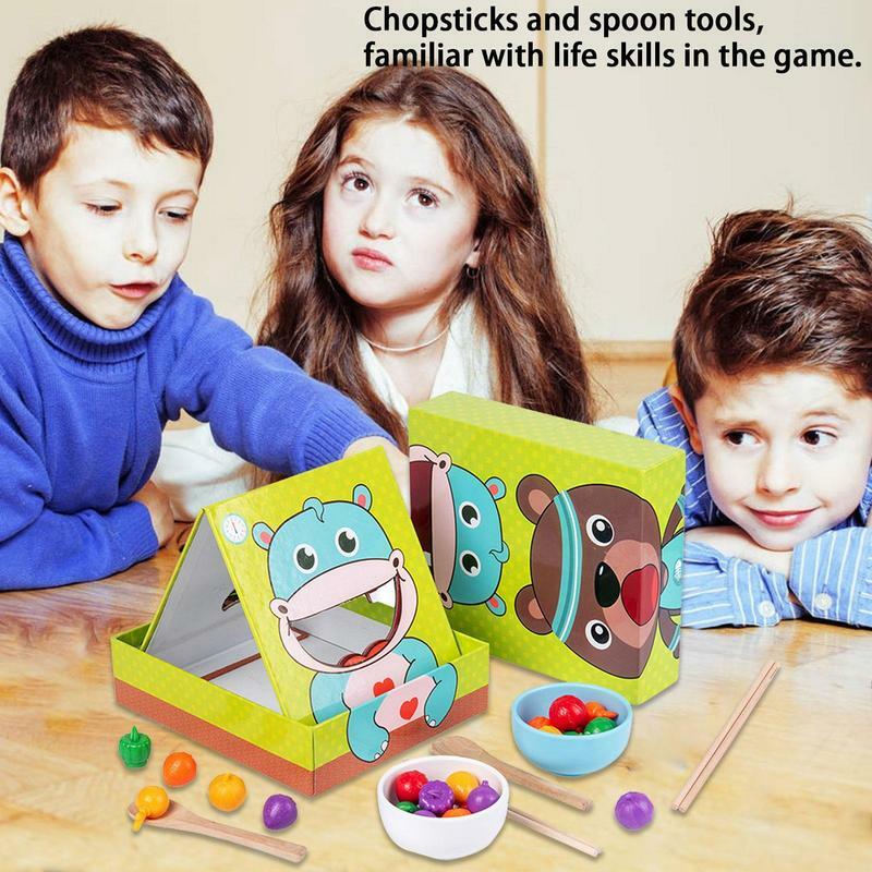 Finta alimentazione giocattoli Montessori Pet Care Set di alimentazione Set da gioco carino per la prima educazione giocattoli colorati per l'asilo domestico