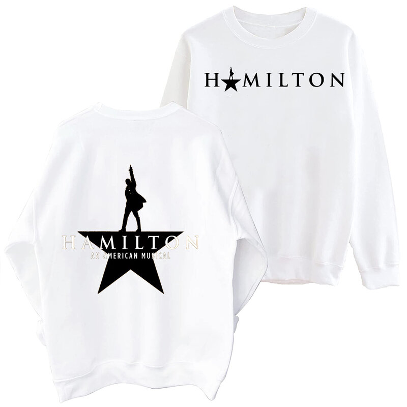 HAMILTON: เสื้อสเวตเชิ้ตออกอากาศสไตล์อเมริกันออริจินอลคอกลมแขนยาวโอเวอร์ไซส์