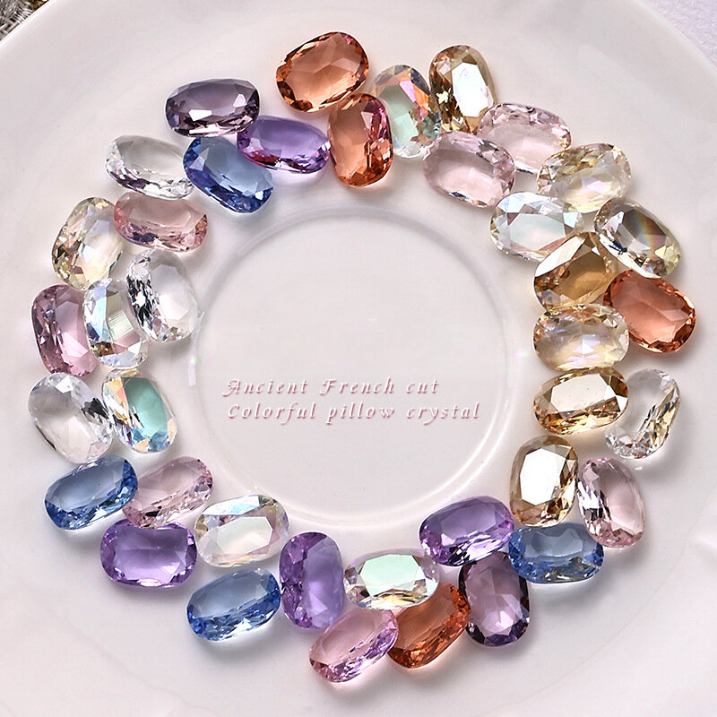 10 pezzi 10x14MM cuscino grande cristallo diamante ciondoli per unghie fondo a punta decorazioni per unghie Super scintillanti accessori per Manicure