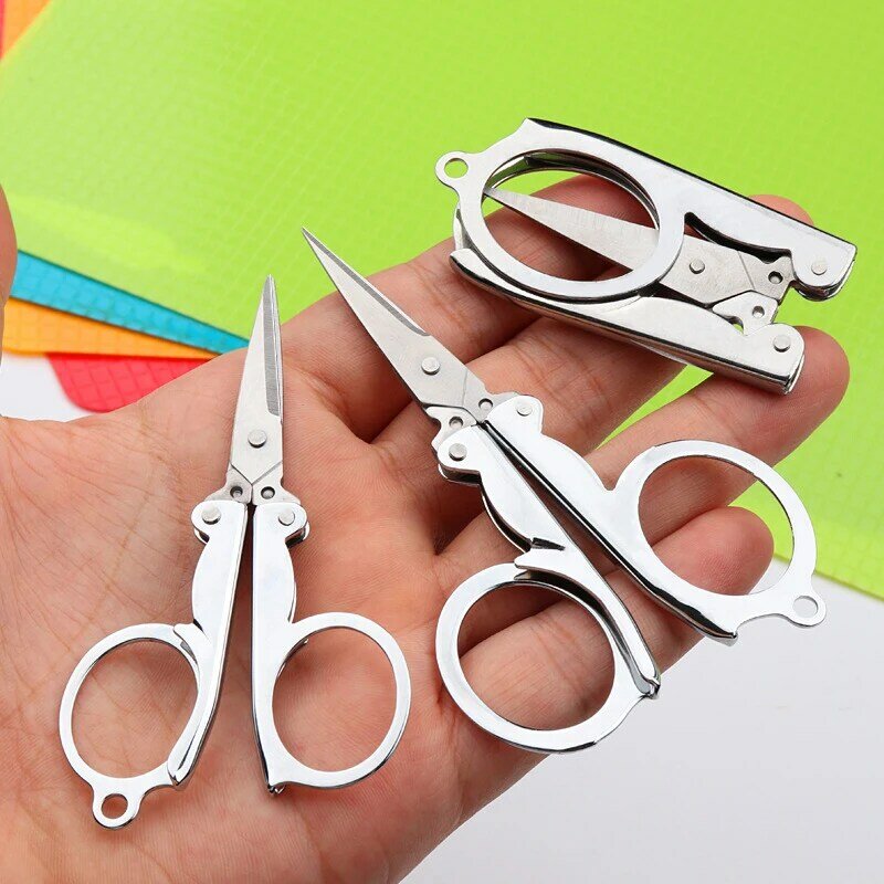 Folding Scissors Portable Travel Stainless Steel Art Products Sharp Emergency Folding Travel Embroidery Trimming Tailor Scissors