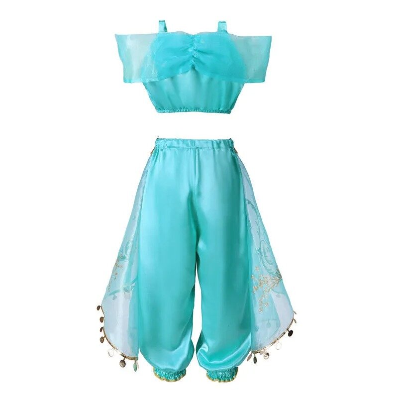 Costume da gelsomino per ragazze Aladdin Princess Magic Lamp Top Pants Set vestiti di carnevale abiti festa di compleanno Costume Cosplay 12T