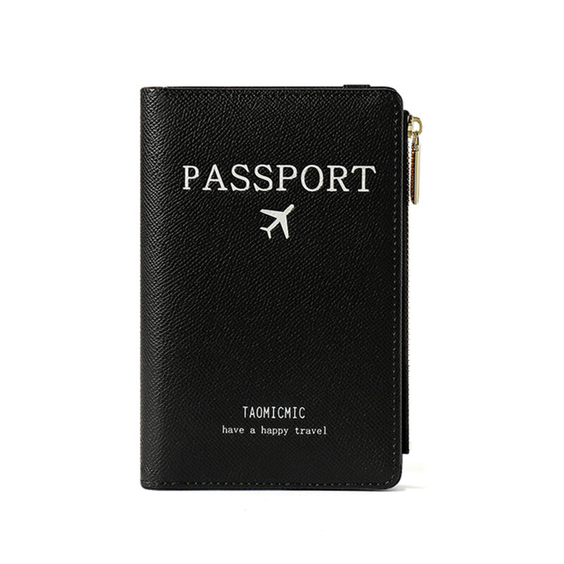 Porte-passeport en cuir PU, choix bleu, cadeau parfait pour les femmes et les familles, 3 documents