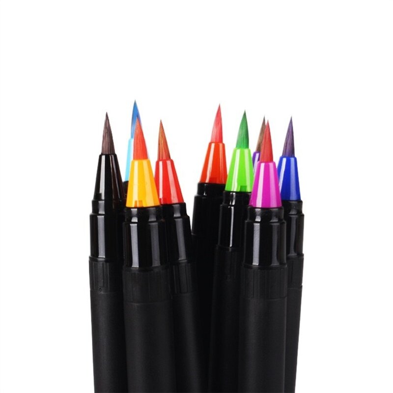 Pinceau d'interconnexion à tête souple, stylo pinceau, ligne de crochet de peinture, stylo marqueur, fournitures de peinture, 20 couleurs