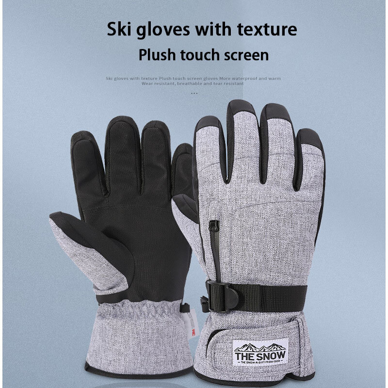 Gants de ski coupe-vent imperméables pour hommes, gants de neige chauds, sports de plein air, cyclisme, canadisme, écran tactile, hiver