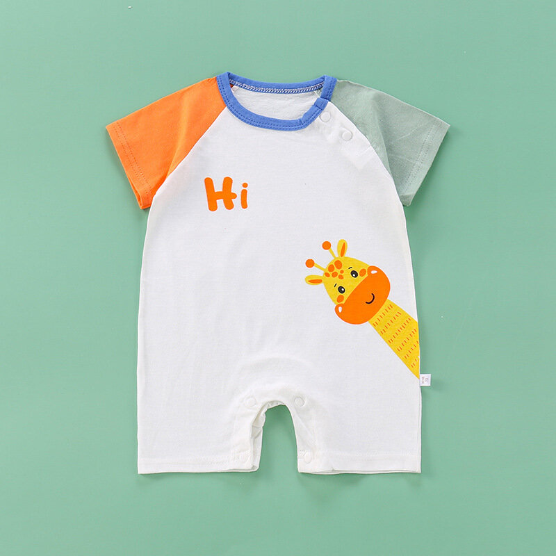 2023 Summer Infant Toddler Bodysuits Baby Boys Girls Cotton One-Pieces Newborn Casual Soft Short Sleeve Romper Jumpsuit Romper