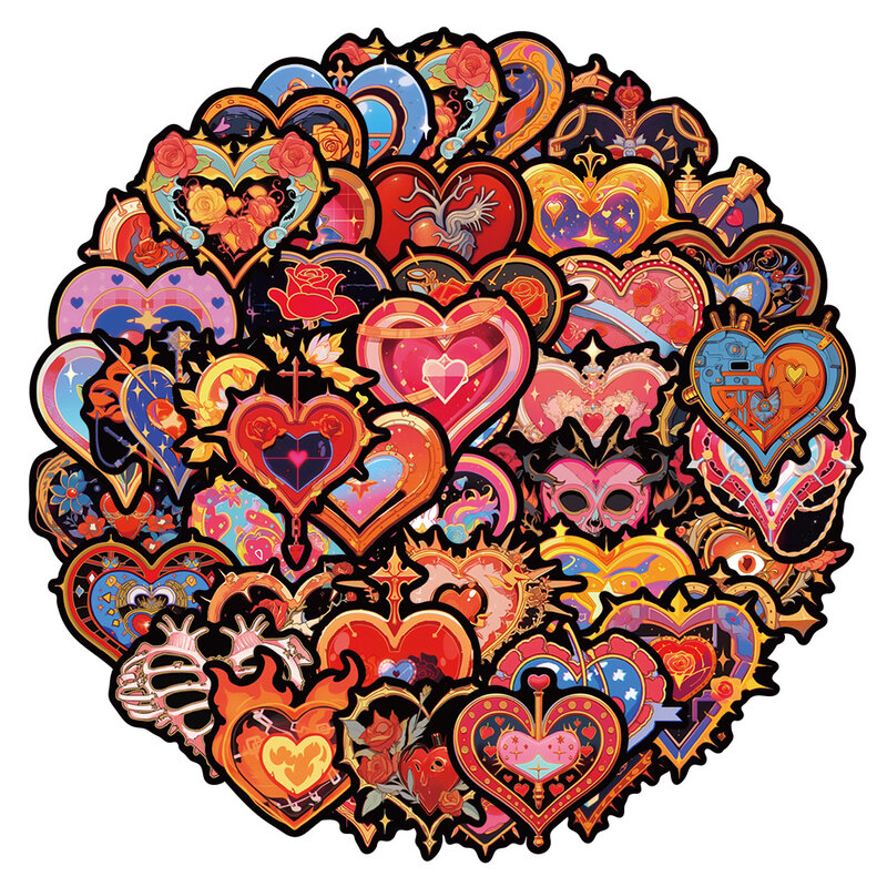 Stiker cinta Seni Hari Valentine, 10/30/50 buah stiker untuk koper Skateboard Laptop bagasi kulkas ponsel hiasan mobil DIY stiker Decal