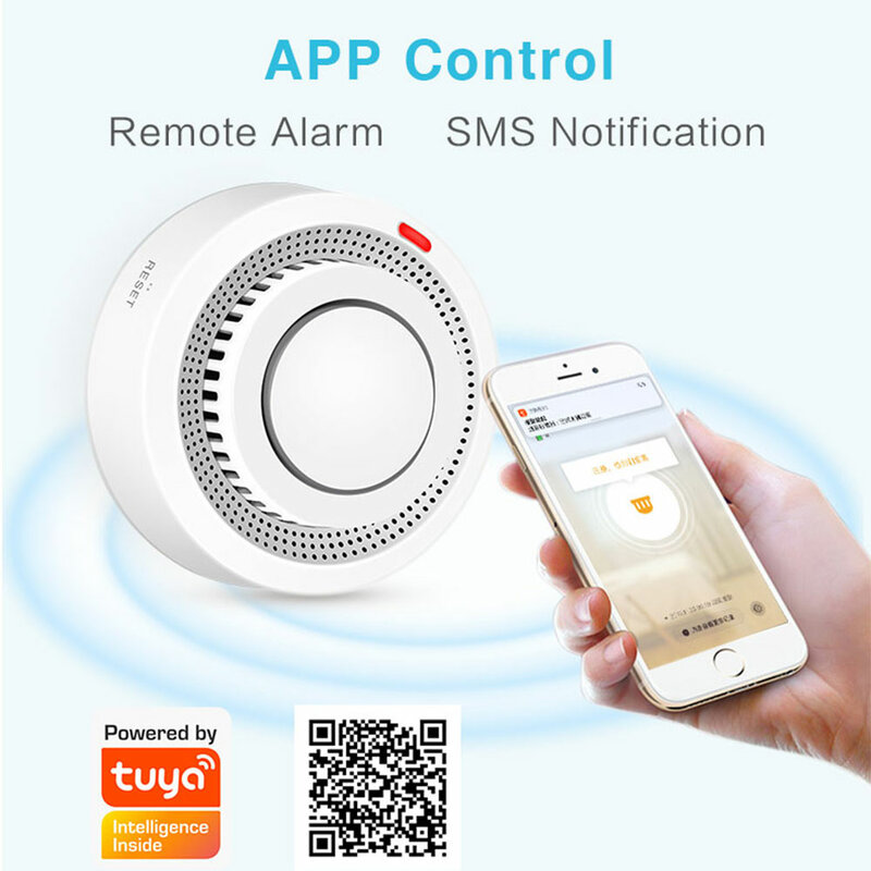 Tuya WiFi Zigbee Smoke Detector Alarm Sensor Smart Home Security Fire Protection Smart Life APP Work With Alexa Google Assistant