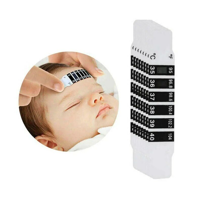 Termómetro para la frente y la cabeza para Bebé y Niño, medidor de temperatura, tiras adhesivas, herramienta de medición