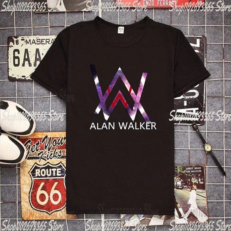 Alan Olav Walker printed T-shirt for men and women Alan Olav Walker loose fitting casual fashion street wear summer top