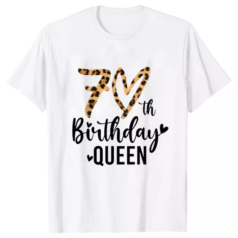 Hello 70 Tops Leopard Graphic T Shirt 70th Birthday Squad T Shirt Women Summer Clothing Birthday Party Crew Short Sleeve Tops
