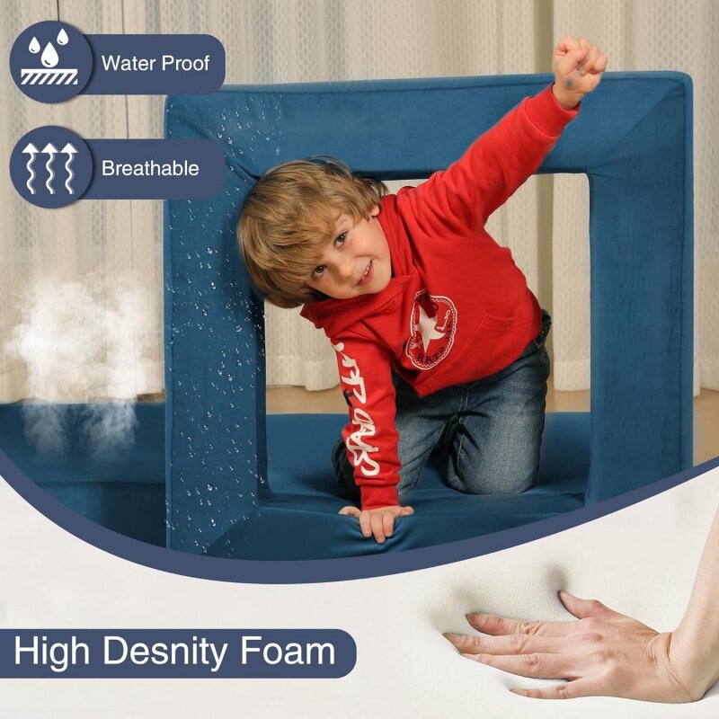 Convertible Foam Nugget Couch para Playroom, Crianças brincam sofá, Quarto e salas de estar, Móveis conversíveis para inspirar criança Cr, 22Pcs