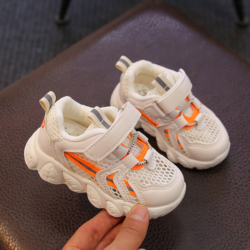 Sneaker anak-anak gaya Musim Semi dan Musim Gugur, anak perempuan, anak laki-laki, sepatu jaring ringan, sepatu bayi, anak-anak: 1-5 tahun