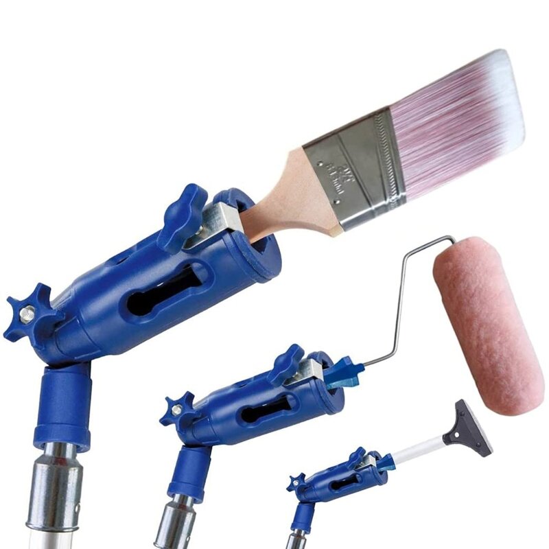 Extension de brosse à peinture multi-angles, pour pôles filetés et verrouillables, outil de serrage d'extension de rouleau de peinture pour plafonds hauts