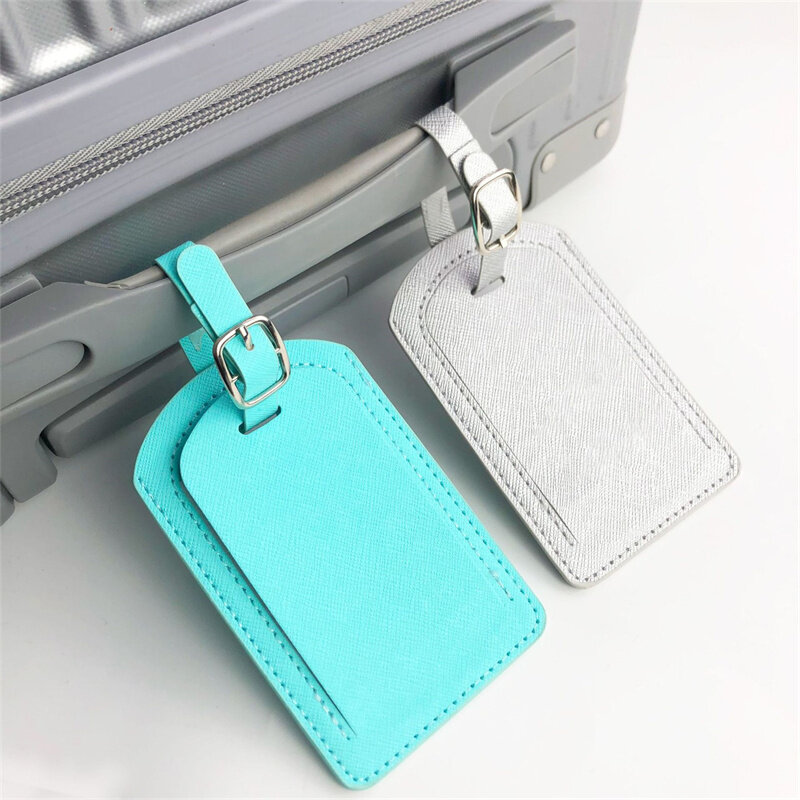 PU Leather Luggage Tag Bag Pendant Suitcase Name ID Address Holder Tag Portable Travel Accessories
